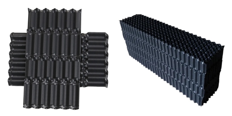 Clog-Resistant FB20 Counterflow Vertical Flute Marley PVC Film Fills