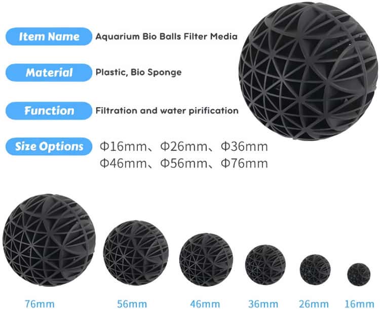 fish tank bio balls in aquarium filtration media
